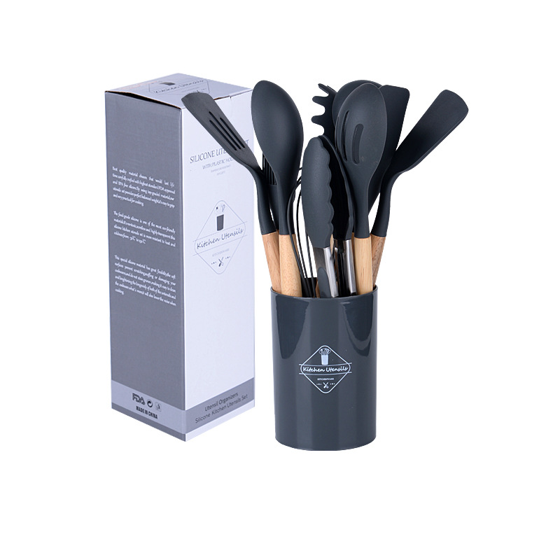 Silicone kitchen utensil set