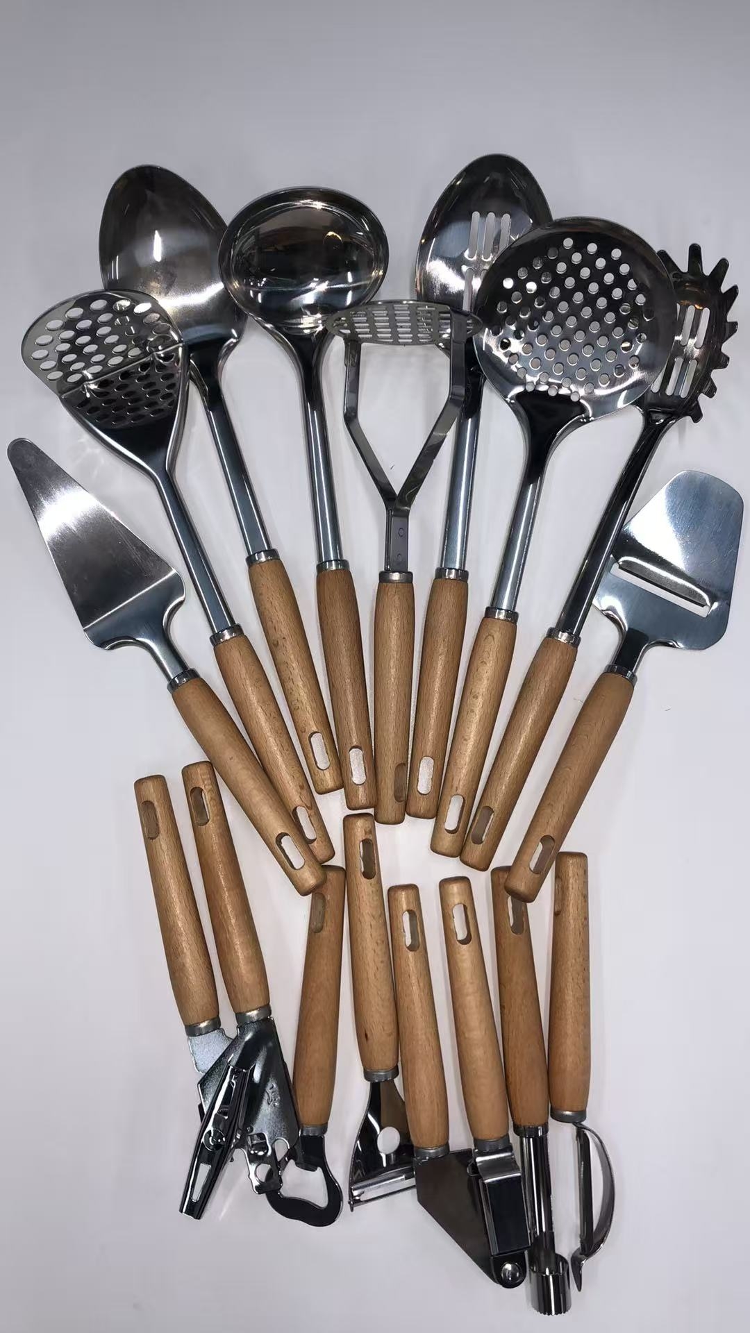 15-pieces stainless steel kitchen utensil set
