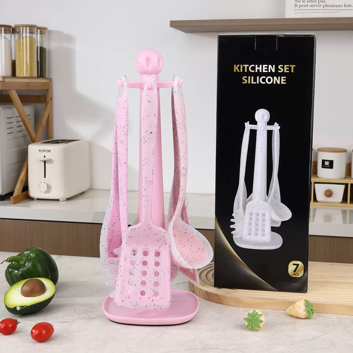 7-pieces silicone utensil set