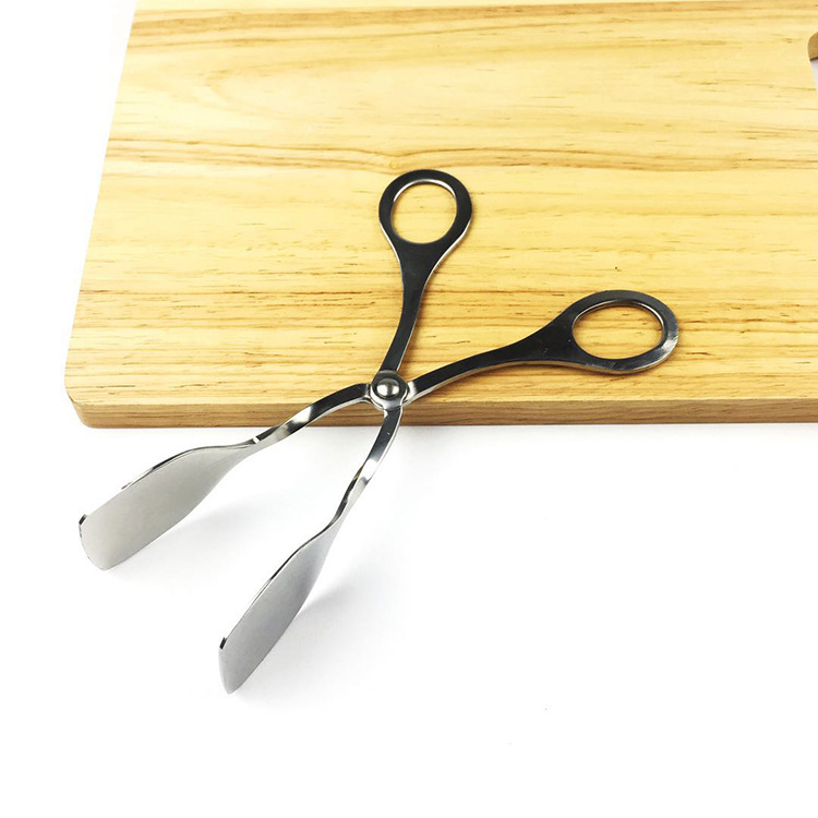Stainless steel 304 flat-mouthed food tongs