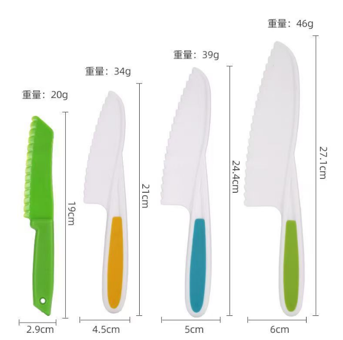 Round-head green, blue and yellow + Flat-head green set of four items